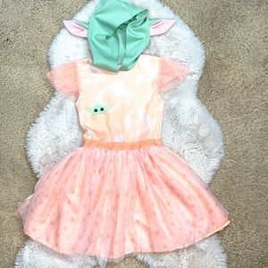Star Wars dress featuring Grogu (also known as baby yoda)